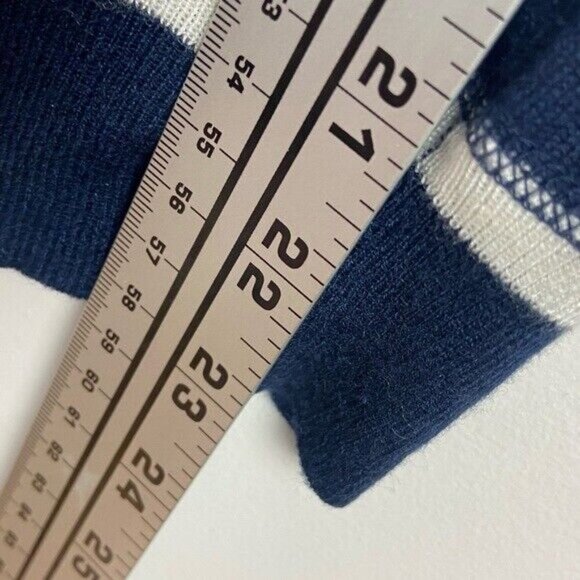 Splendid Cashmere Blend Blue White Striped Pullover Sweater Size Small SE5628X2 - Picture 11 of 11